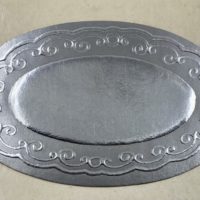 silver embossed seal, metallic silver ink