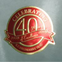 ink emboss, anniversary seal, sticker, label