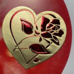 Valentine's Day, gold heart, hotstamped, embossed